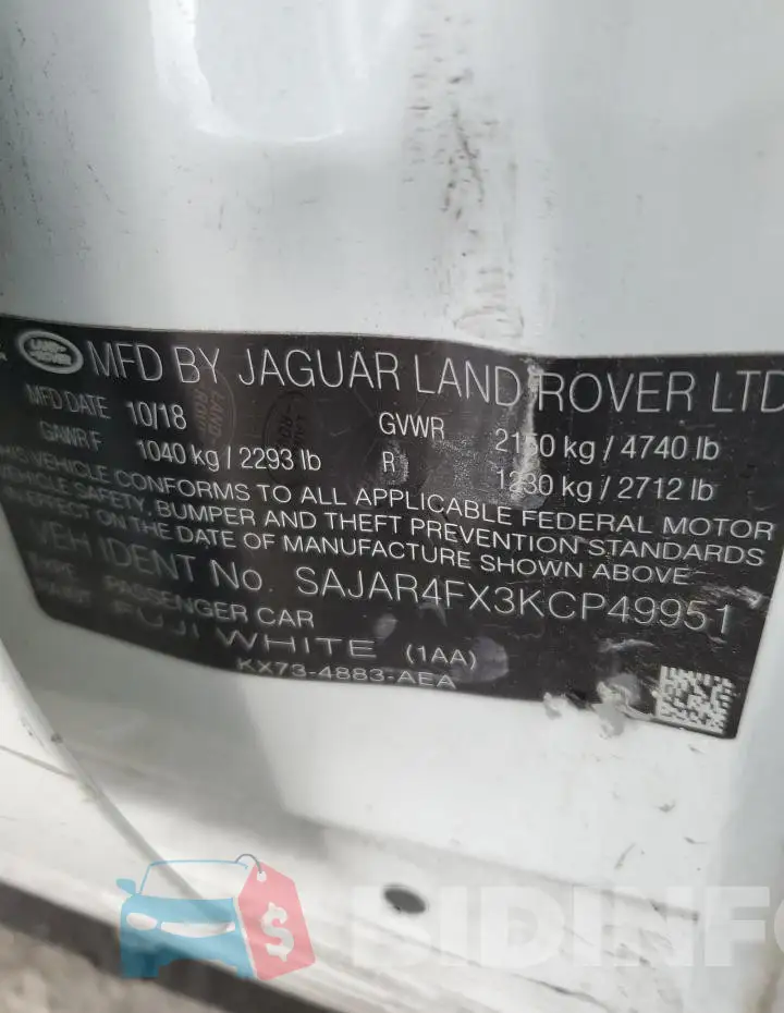 SAJAR4FX3KCP49951 Photo# 12