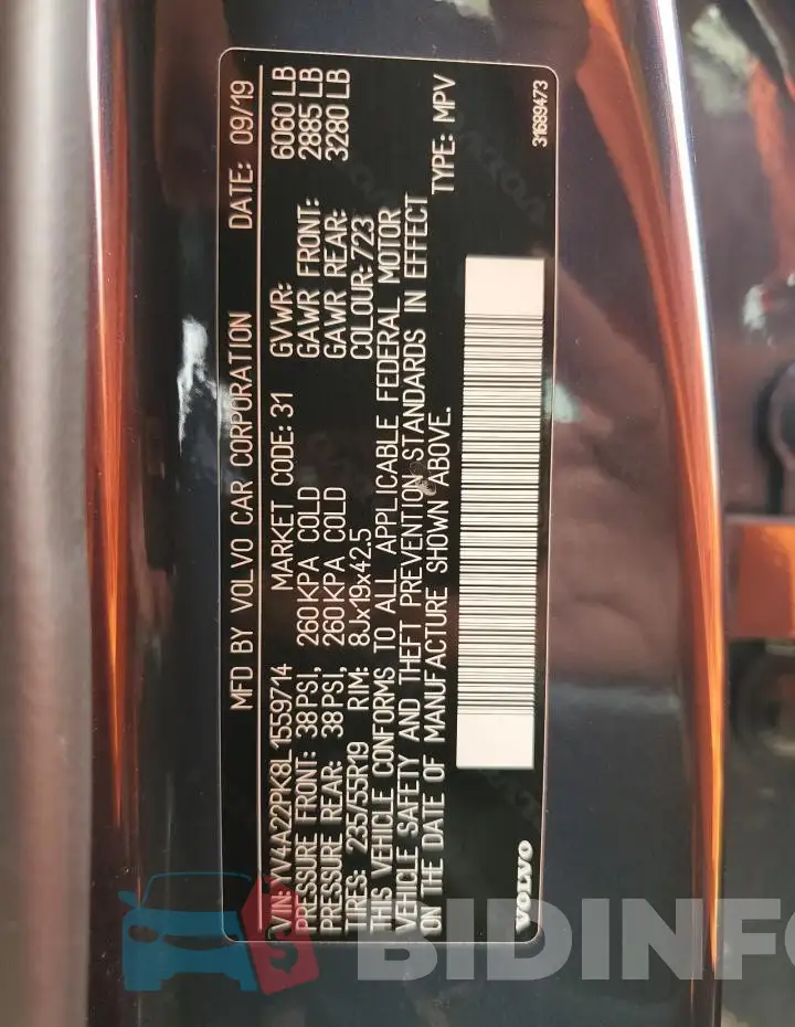 YV4A22PK8L1559714 Photo# 13