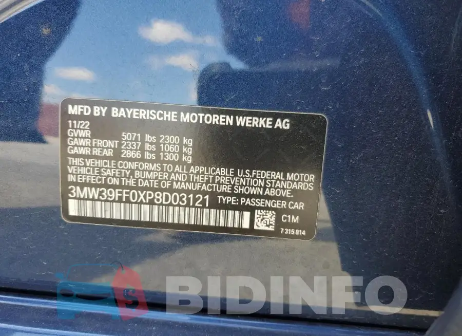 3MW39FF0XP8D03121 Photo# 13