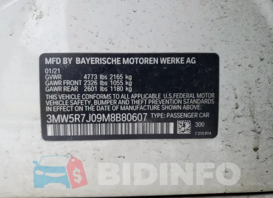 3MW5R7J09M8B80607 Photo# 12