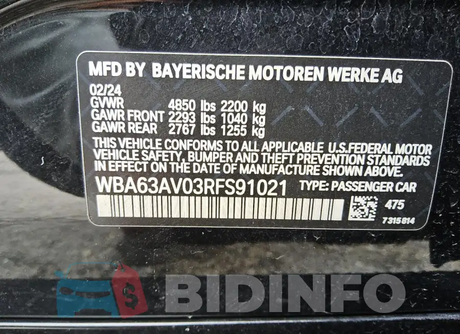 WBA63AV03RFS91021 Photo# 12