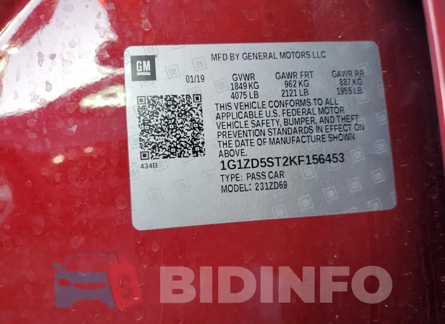 1G1ZD5ST2KF156453 Photo# 12