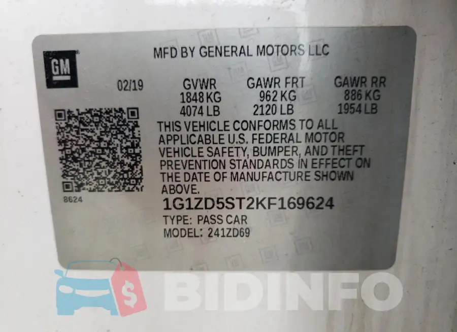 1G1ZD5ST2KF169624 Photo# 12