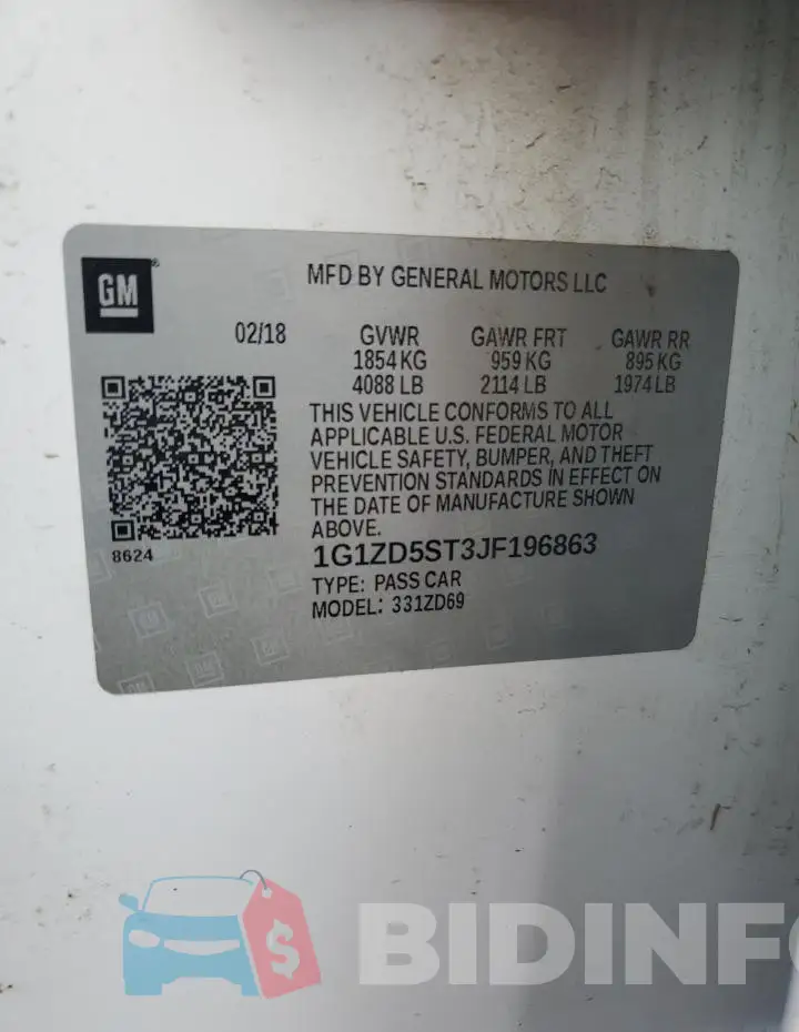 1G1ZD5ST3JF196863 Photo# 12