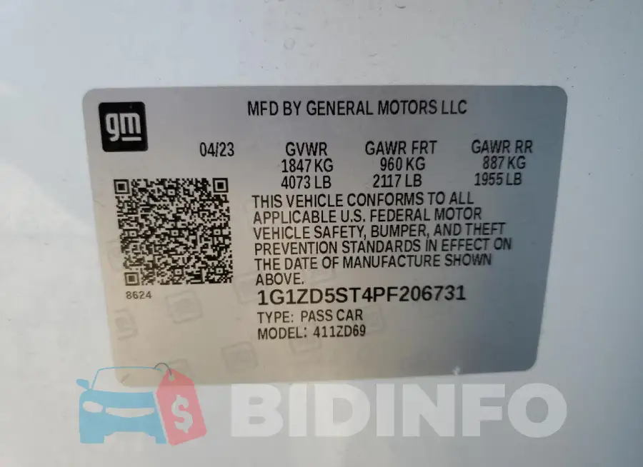 1G1ZD5ST4PF206731 Photo# 12