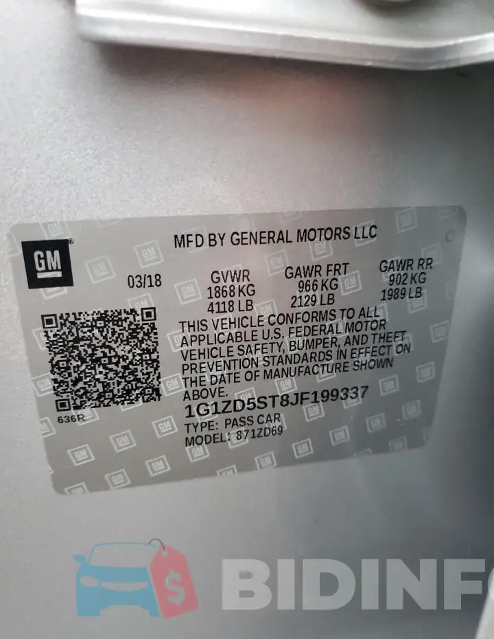 1G1ZD5ST8JF199337 Photo# 13