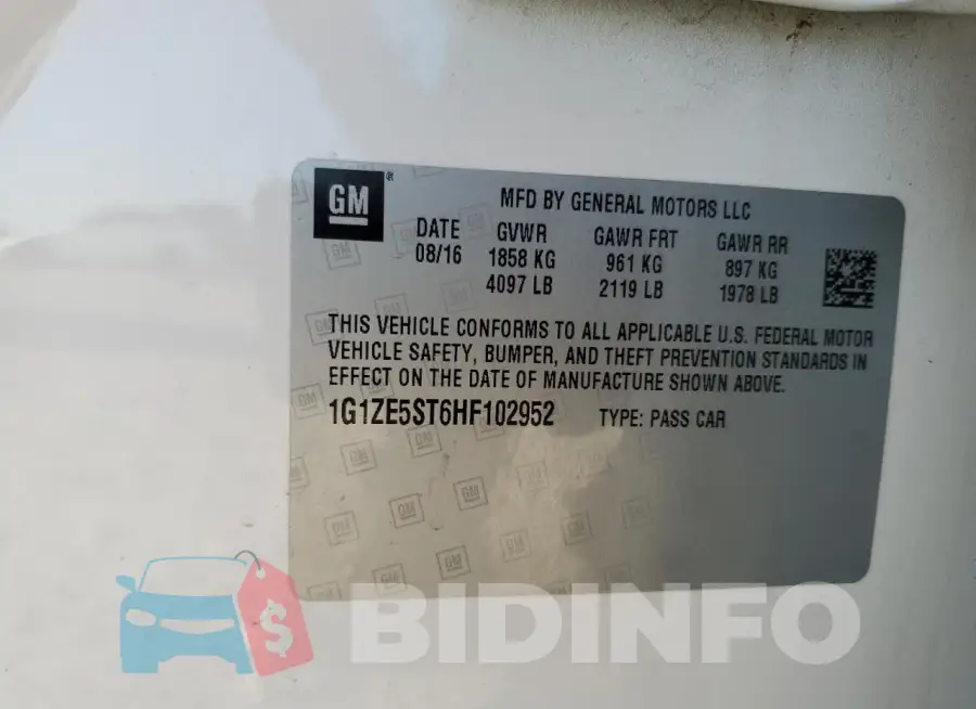 1G1ZE5ST6HF102952 Photo# 12