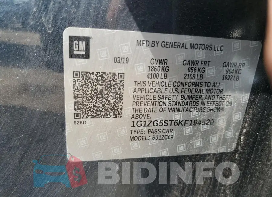 1G1ZG5ST6KF194520 Photo# 12