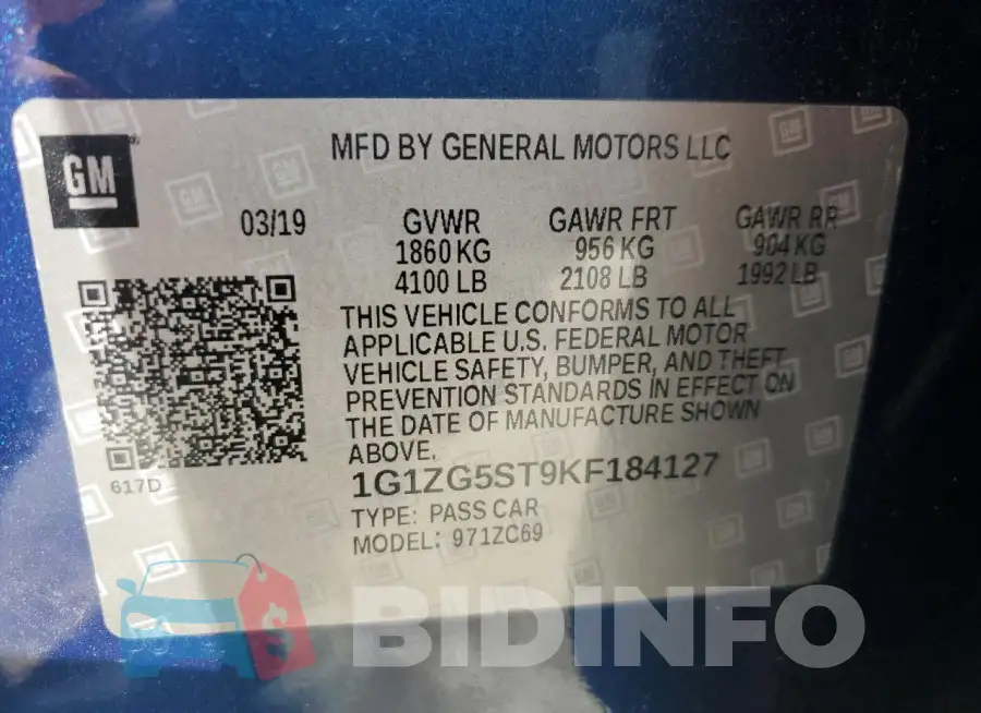 1G1ZG5ST9KF184127 Photo# 13