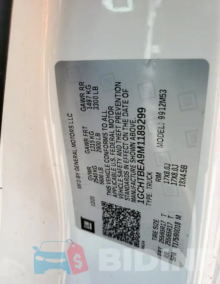 1GCHTBEA9M1189299 Photo# 12