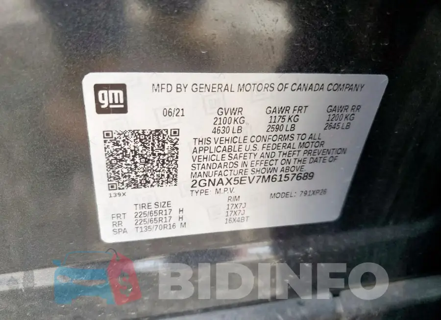 2GNAX5EV7M6157689 Photo# 14