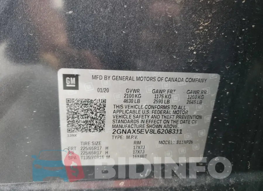 2GNAX5EV8L6208311 Photo# 13