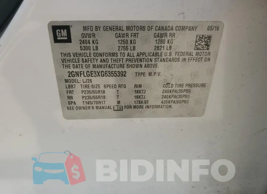 2GNFLGE3XG6355392 Photo# 14