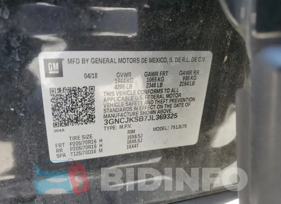 3GNCJKSB7JL369325 Photo# 12