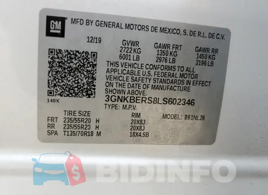 3GNKBERS8LS602346 Photo# 12