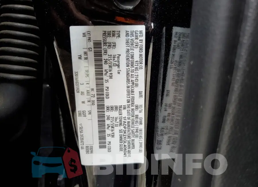 1FADP3K2XGL406041 Photo# 12