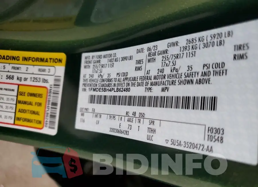 1FMDE5BH4PLB62480 Photo# 12