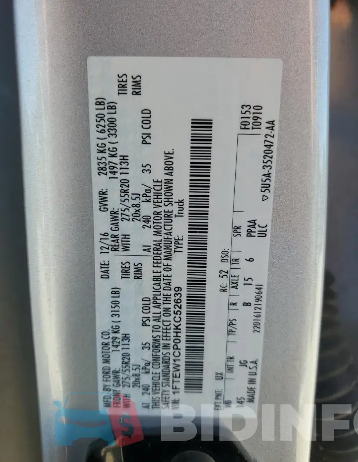 1FTEW1CP0HKC52639 Photo# 12