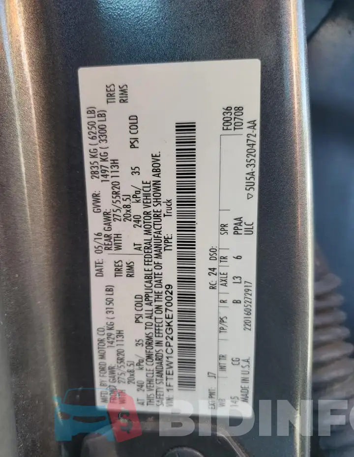 1FTEW1CP2GKE70029 Photo# 12