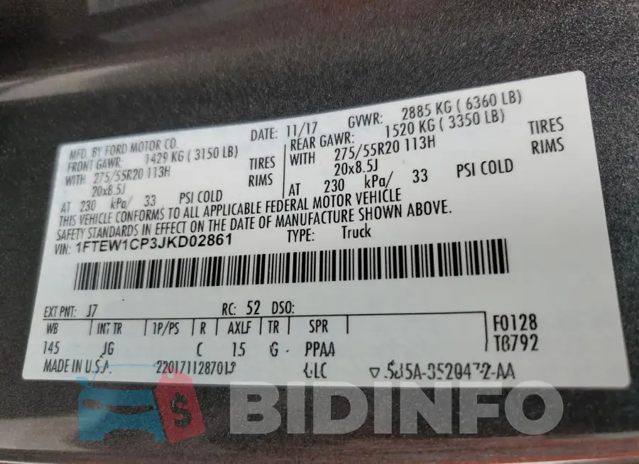 1FTEW1CP3JKD02861 Photo# 12