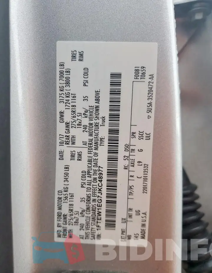 1FTEW1EG7JKC48977 Photo# 12