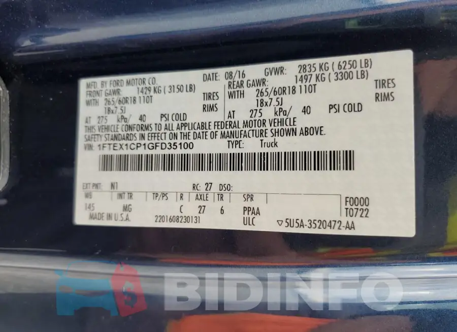 1FTEX1CP1GFD35100 Photo# 12