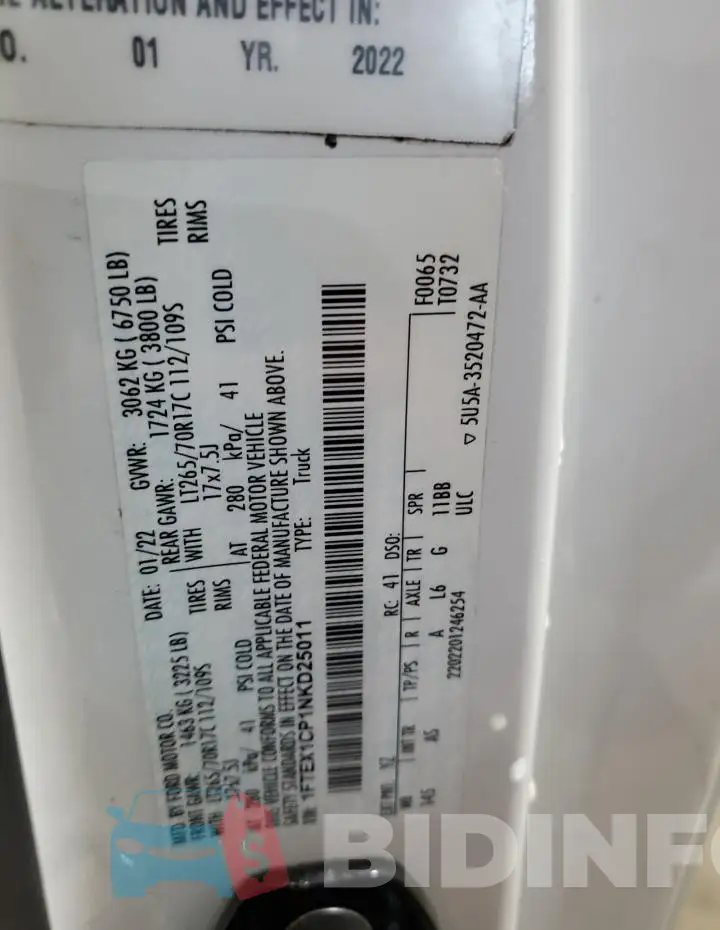 1FTEX1CP1NKD25011 Photo# 12