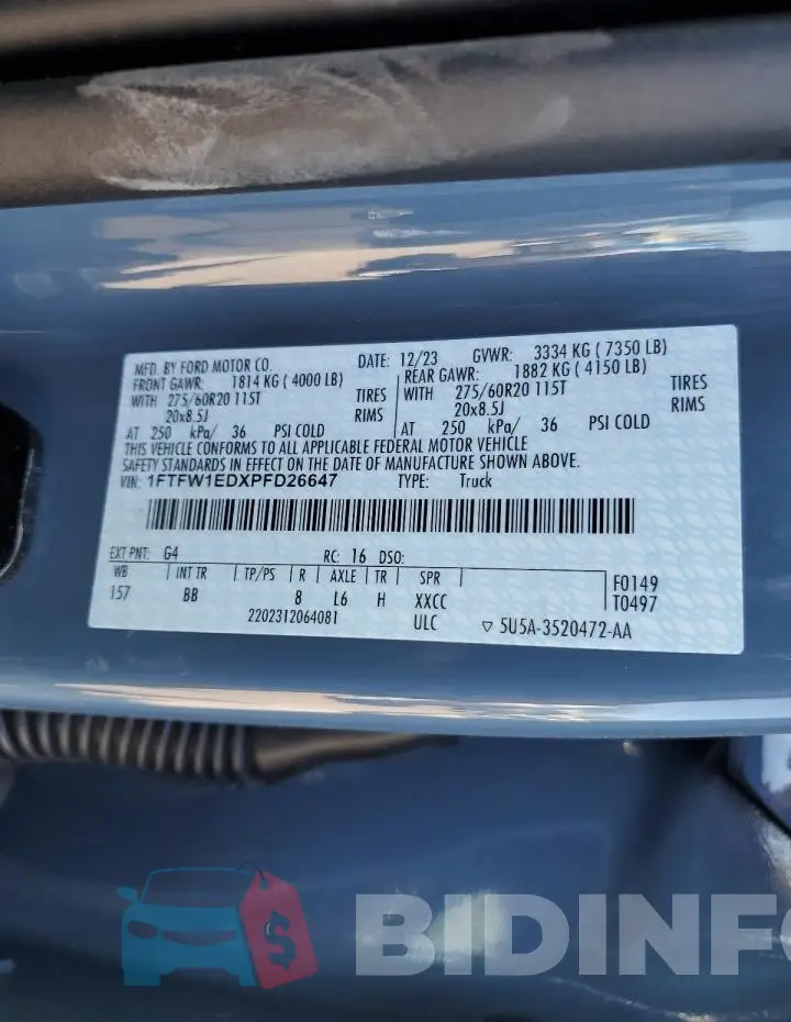 1FTFW1EDXPFD26647 Photo# 12