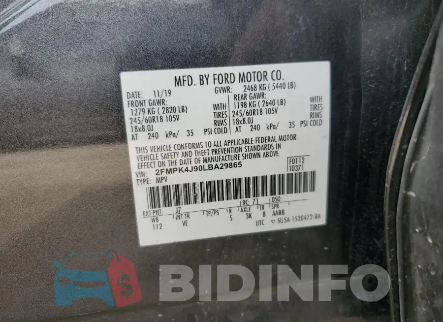 2FMPK4J90LBA29865 Photo# 13