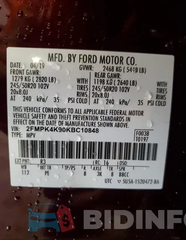 2FMPK4K90KBC10848 Photo# 14