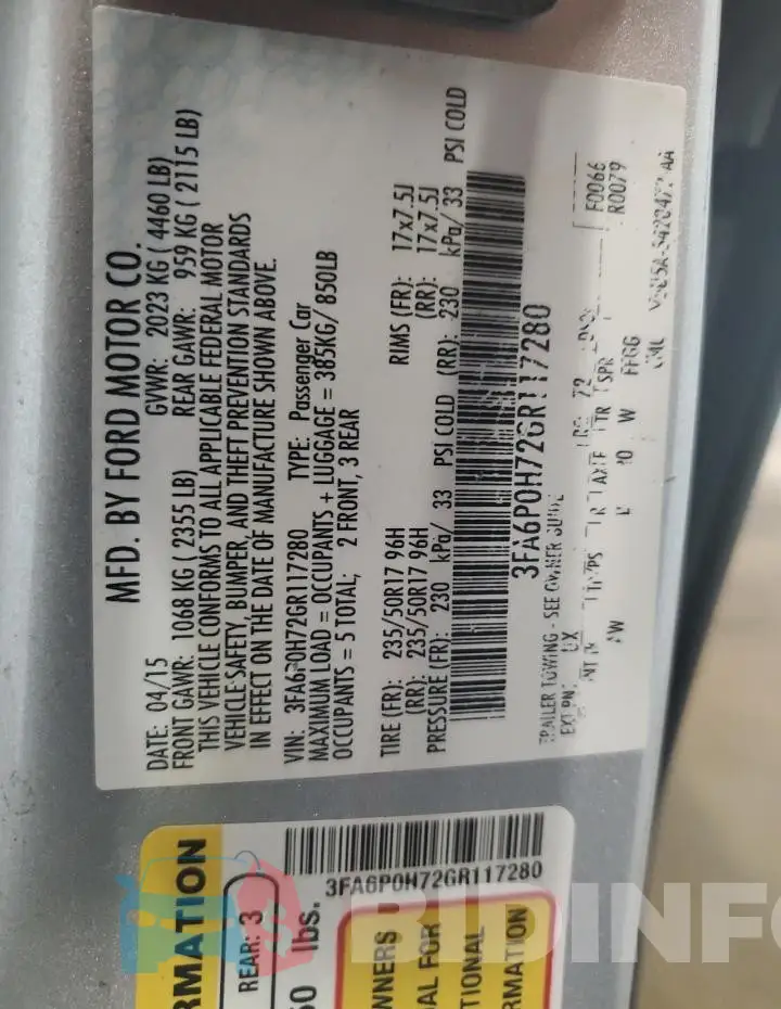 3FA6P0H72GR117280 Photo# 12