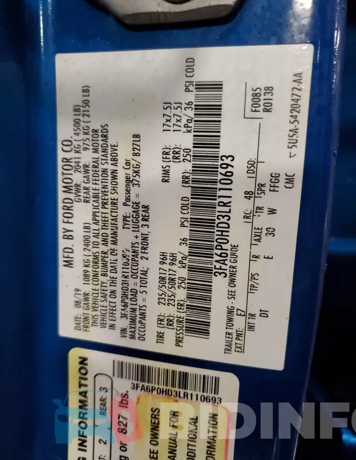 3FA6P0HD3LR110693 Photo# 13