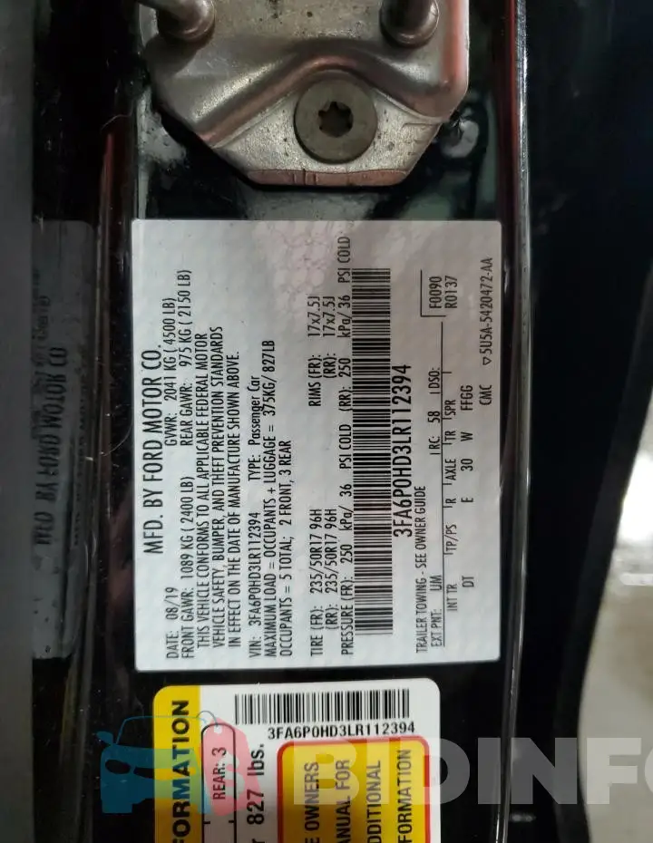 3FA6P0HD3LR112394 Photo# 12