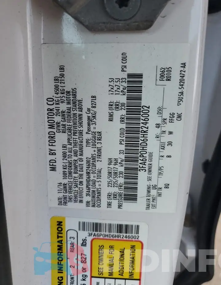 3FA6P0HD6HR246002 Photo# 12