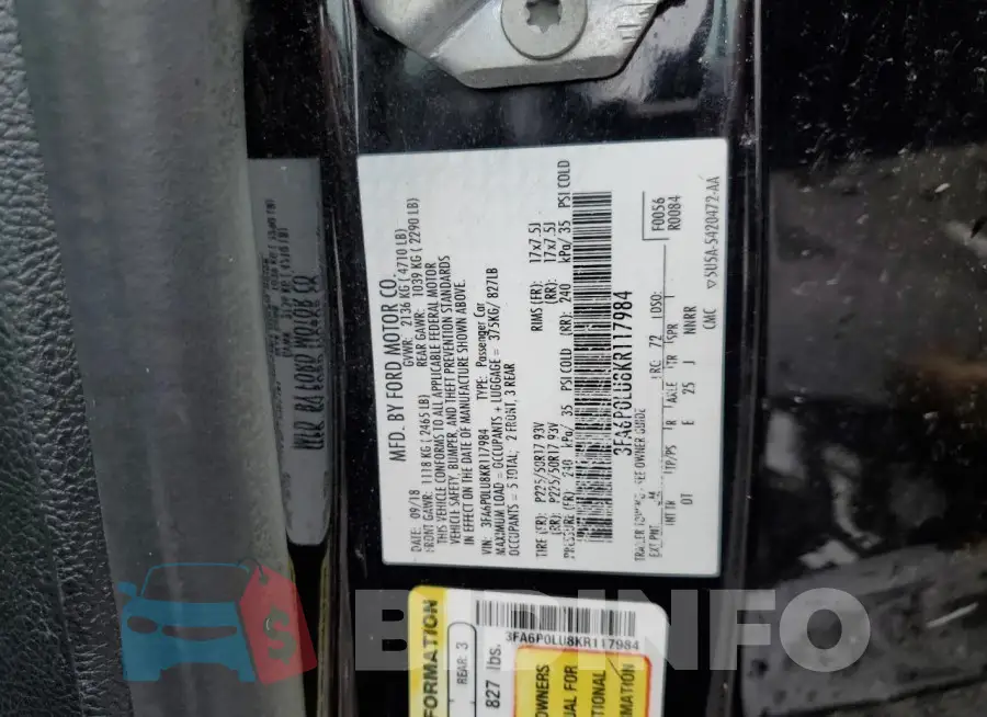 3FA6P0LU8KR117984 Photo# 12