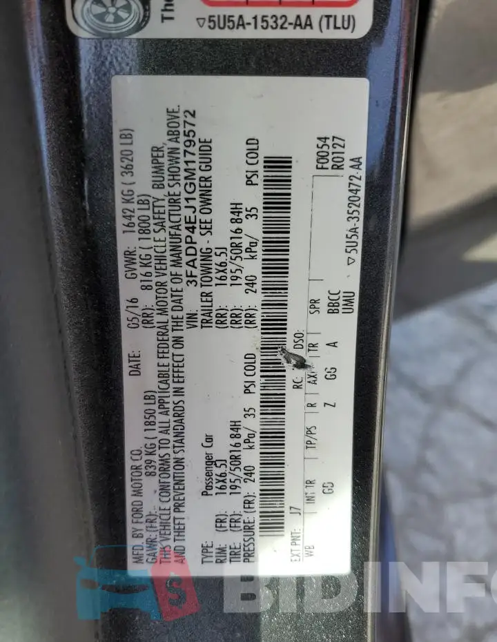 3FADP4EJ1GM179572 Photo# 12