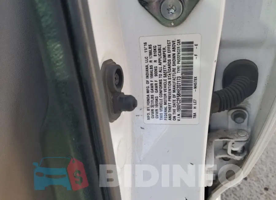19XFC2F58HE207173 Photo# 12