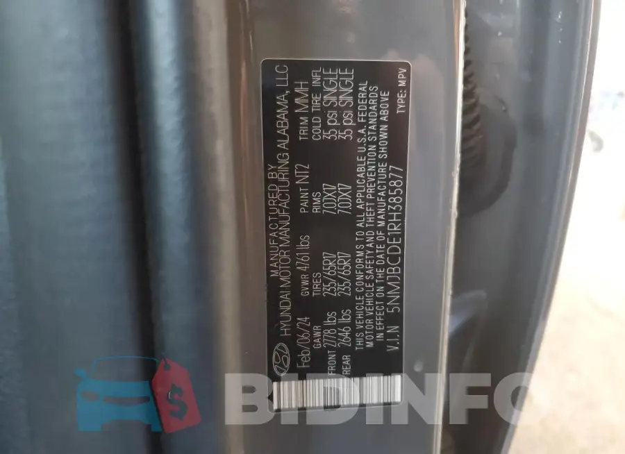 5NMJBCDE1RH385877 Photo# 13