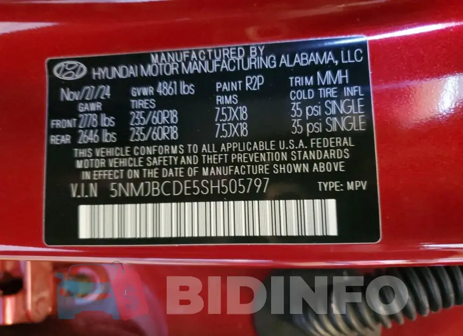 5NMJBCDE5SH505797 Photo# 13