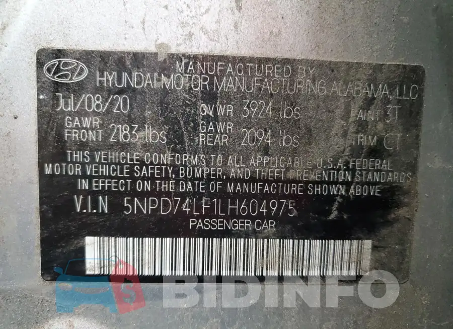5NPD74LF1LH604975 Photo# 12