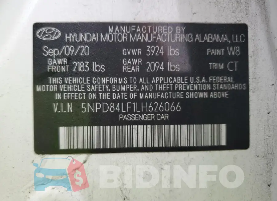5NPD84LF1LH626066 Photo# 13
