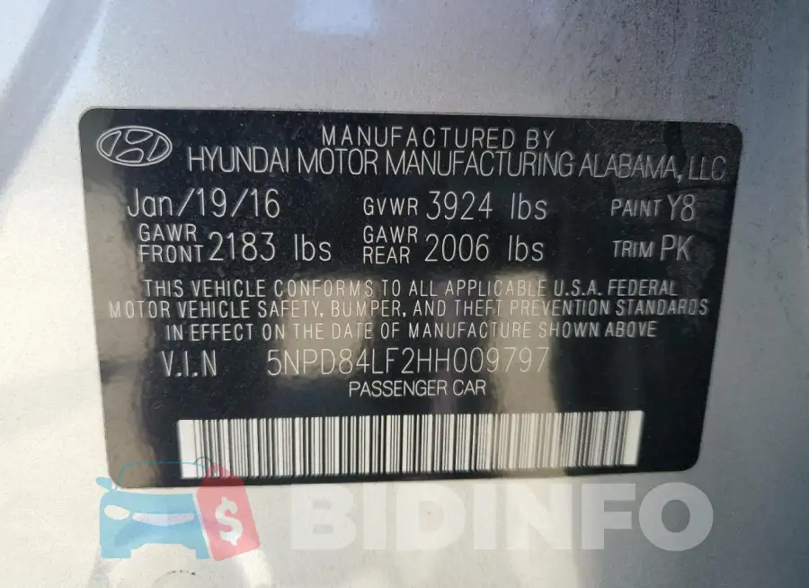 5NPD84LF2HH009797 Photo# 12