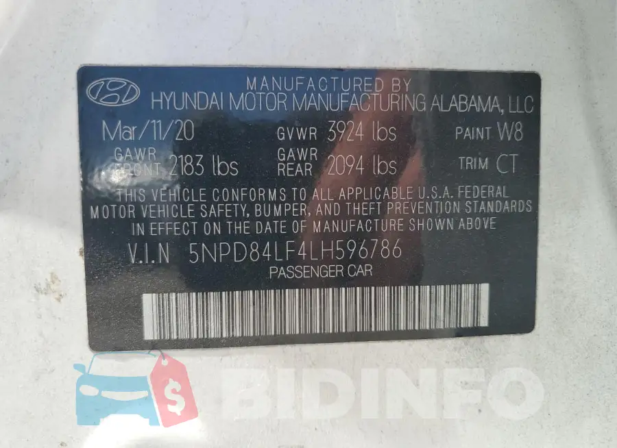 5NPD84LF4LH596786 Photo# 12