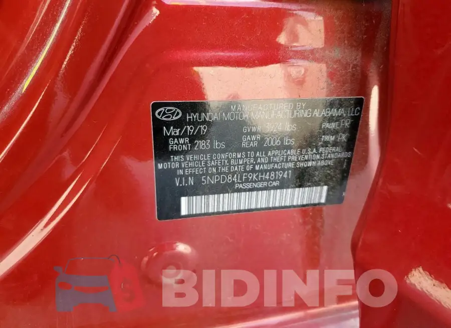 5NPD84LF9KH481941 Photo# 13