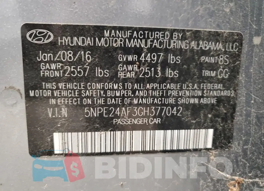 5NPE24AF3GH377042 Photo# 12