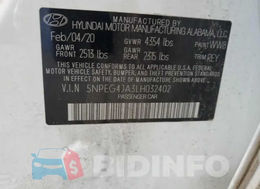 5NPEG4JA3LH032402 Photo# 12