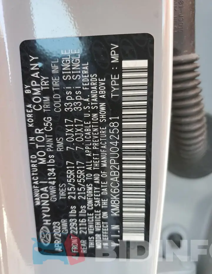 KM8K6CAB2PU042581 Photo# 12