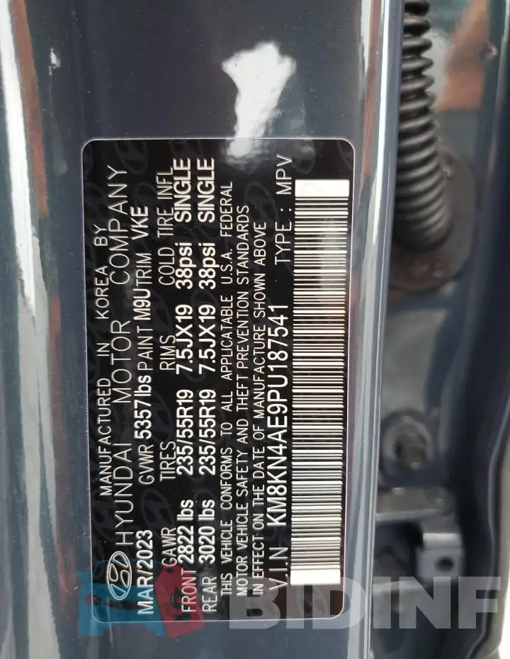 KM8KN4AE9PU187541 Photo# 14