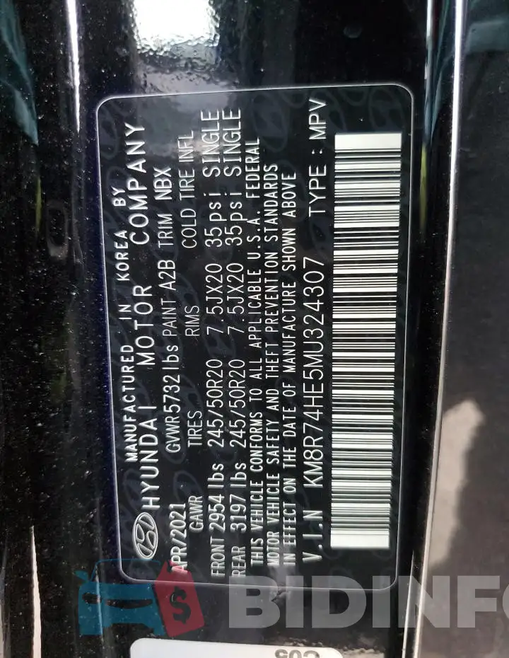 KM8R74HE5MU324307 Photo# 14
