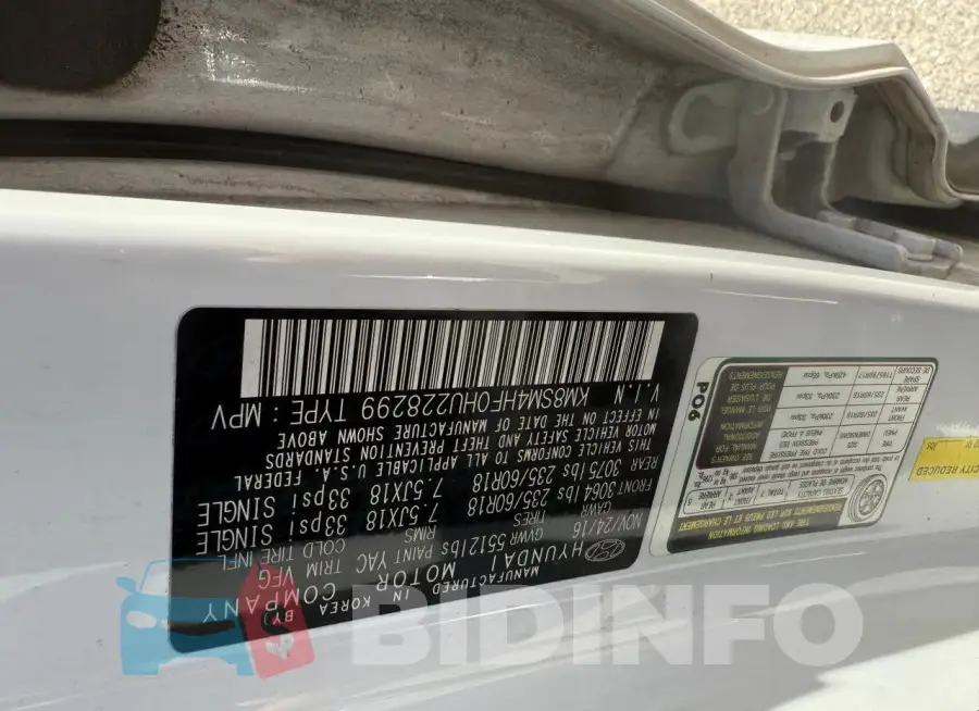KM8SM4HF0HU228299 Photo# 10